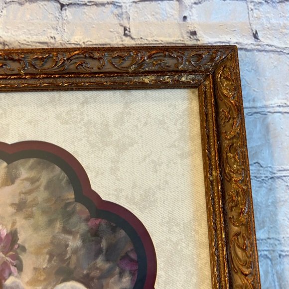 VINTAGE HOME INTERIORS & GIFTS ANGEL IN PURPLE PICTURE FRAMES LAURIE SNOW HEIN - Picture 5 of 8